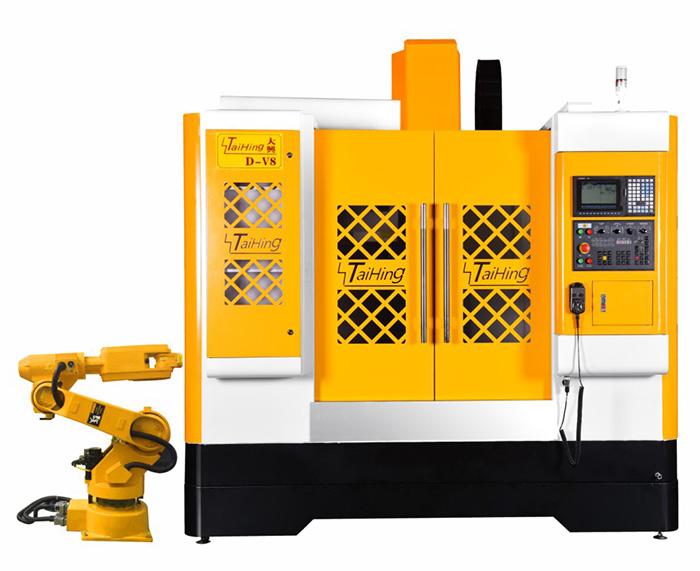 线轨机D-V8（三菱系统）—CNC850三轴线轨机(高速高精密零件立式加工中心机） （带油雾得理器） 主轴转速达18000转 ，带机械手